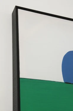 Obraz abstrakcyjne kształty ręcznie malowany 73x143 cm zielony