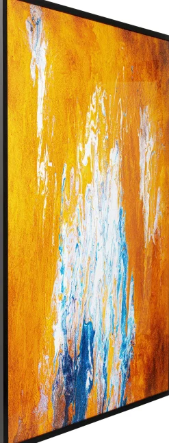 Obraz abstrakcyjny do salonu pomarańczowy duży 120x180 cm