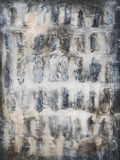 Obraz abstrakcyjny do salonu szary 90x120 cm