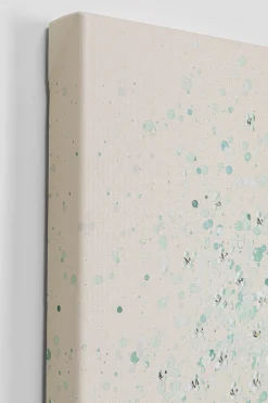Obraz łódź i zielone kwiaty 80x100 cm beżowe tło