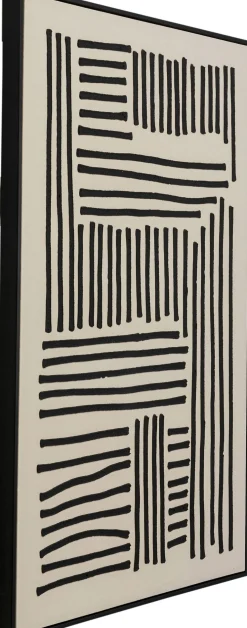Obraz do salonu artystyczne linie czarne 73x113 cm
