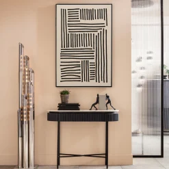 Obraz do salonu artystyczne linie czarne 73x113 cm