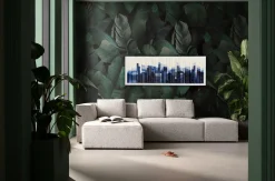 Obraz do salonu poziomy niebieski miasto 160x60 cm