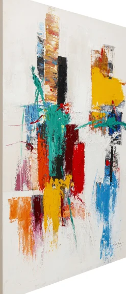 Obraz do salonu 120x150 cm abstrakcyjny ręcznie malowany kolorowe wzory