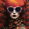 Obraz Fancy Red Lady LED 120x80cm