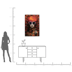 Obraz Fancy Red Lady LED 120x80cm