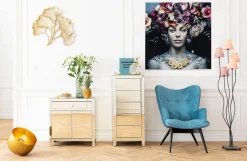 Obraz Flower Art Lady 120x120 cm