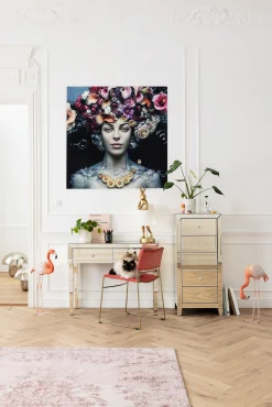 Obraz Flower Art Lady 120x120 cm