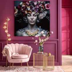 Obraz Flower Art Lady 120x120 cm