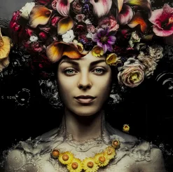 Obraz Flower Art Lady 120x120 cm