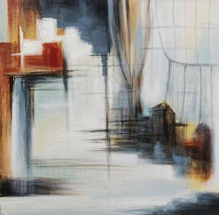 Obraz kolorowy ręcznie malowany motyw abstrakcyjny 100x100 cm