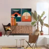 Obraz kolorowy zachód słońca rama czarna 75x100 cm