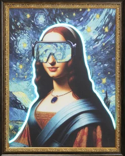 Obraz kolorowy z podświetleniem LED rama drewniana 80x100 cm