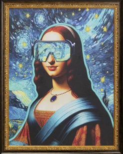 Obraz kolorowy z podświetleniem LED rama drewniana 80x100 cm