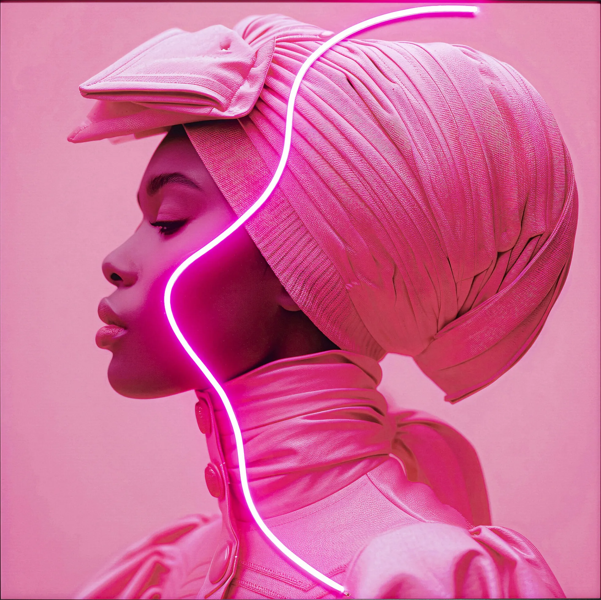 Obraz Pink Woman LED 80x80cm