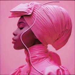 Obraz Pink Woman LED 80x80cm