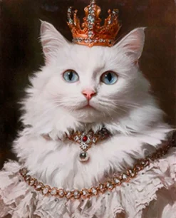 Obraz Princess Cat biały 40x50cm