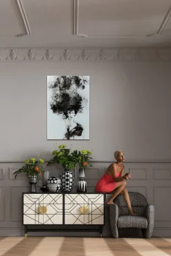 Obraz Smokey Hair 100x150 cm szary