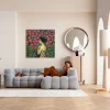 Obraz szklany Art Nouveau Fleur 120x120cm