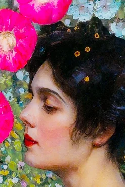 Obraz szklany Art Nouveau Fleur 120x120cm