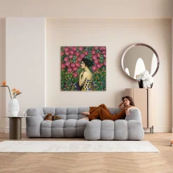 Obraz szklany Art Nouveau Fleur 120x120cm