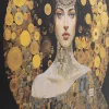 Obraz Szklany Art Nouveau Lady 3D 80x80cm