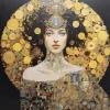 Obraz szklany Art Nouveau Lady 3D 120x120cm