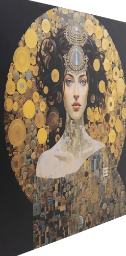 Obraz szklany Art Nouveau Lady 3D 120x120cm