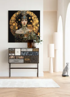 Obraz szklany Art Nouveau Lady 3D 120x120cm
