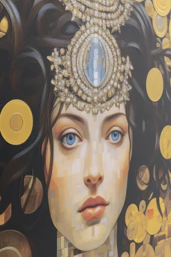 Obraz szklany Art Nouveau Lady 3D 120x120cm