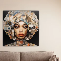 Obraz Szklany 3D Art Geo Woman 80x80cm