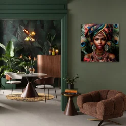 Obraz szklany Muse Peacock 100x100cm