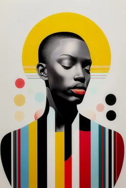 Obraz szklany Muse Retro Lady żółty 80x120cm