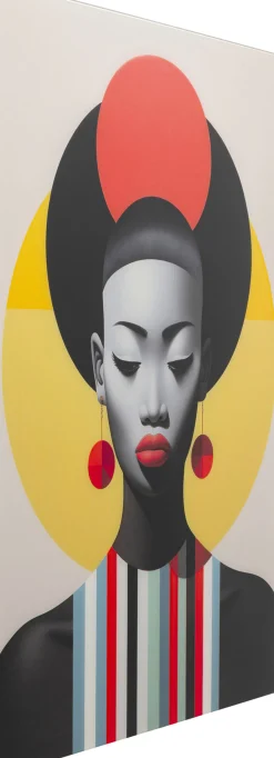 Obraz szklany Muse Retro Lady czerwony 80x120cm
