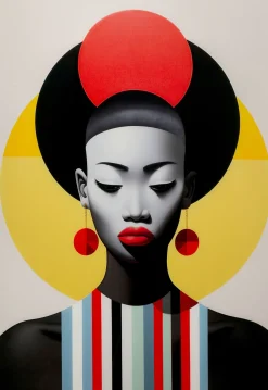 Obraz szklany Muse Retro Lady czerwony 80x120cm