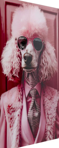Obraz Szklany Pink Poodle 50x40cm