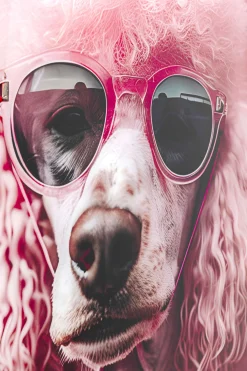 Obraz szklany Pink Poodle 80x120cm