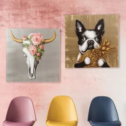 Obraz Touched Dog with Pineapple 80x80 cm