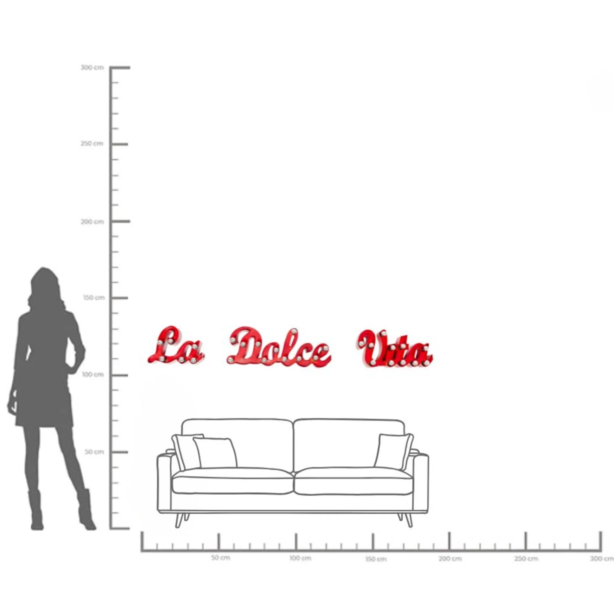 Oświetlenie dekoracyjne stalowe czerwone La Dolce Vita 190 cm