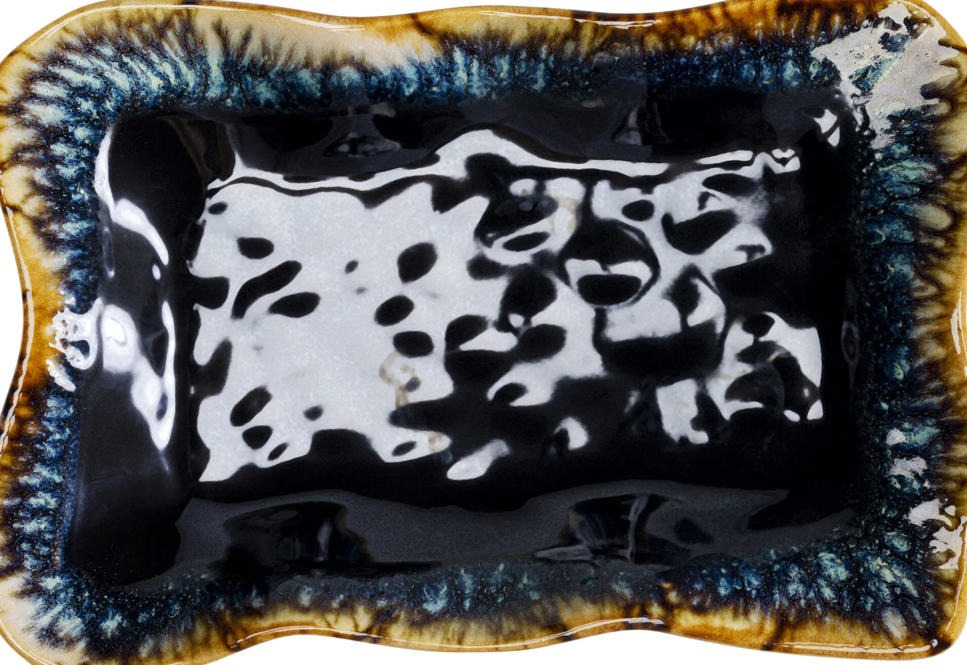 Półmisek kamionkowy ciemnoniebieski 26x17 cm