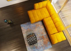 Podnóżek Belami Velvet 105x70 cm bursztynowy