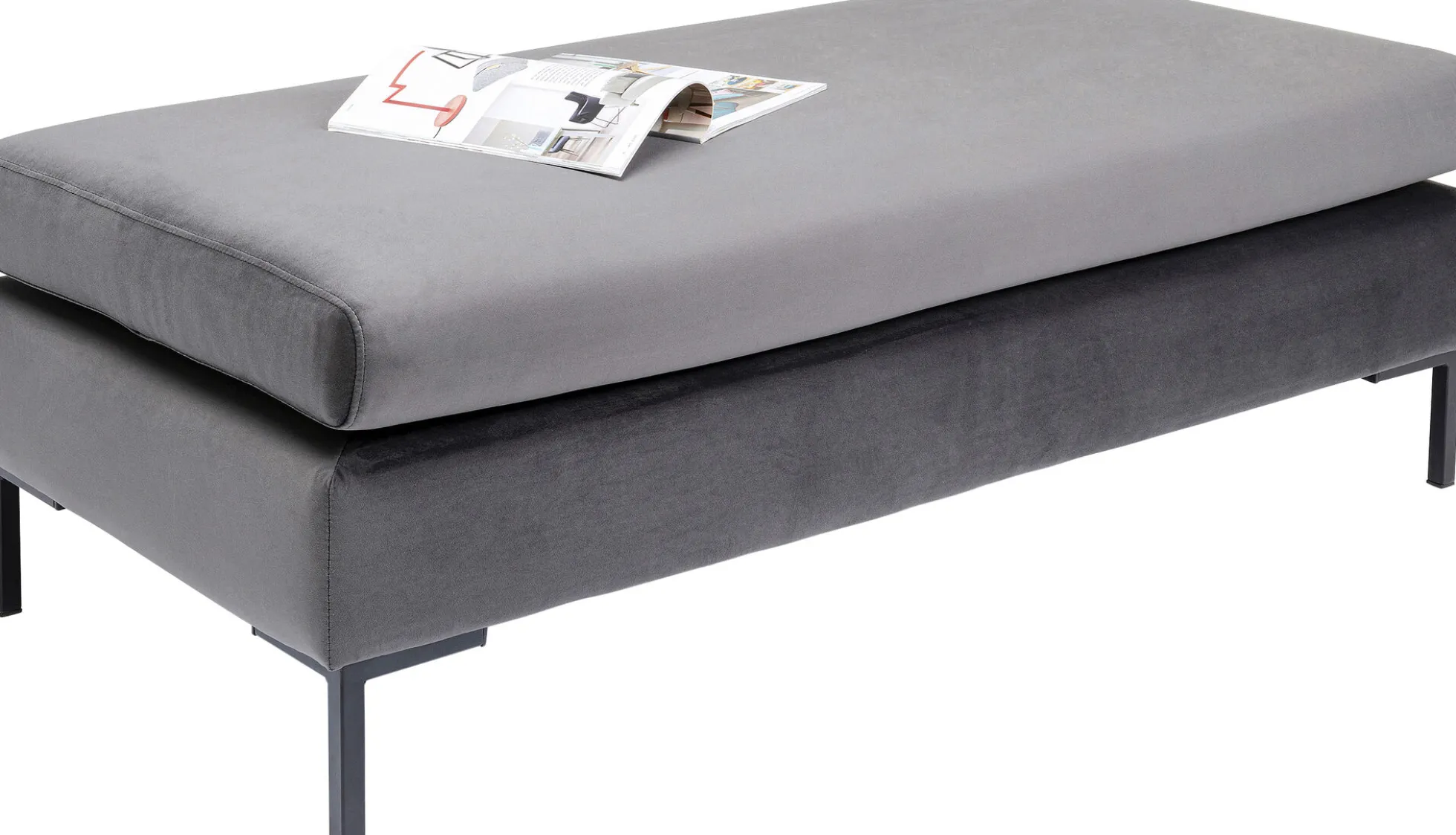 Podnóżek Gianni Velvet 130x62 cm ciemnoszary