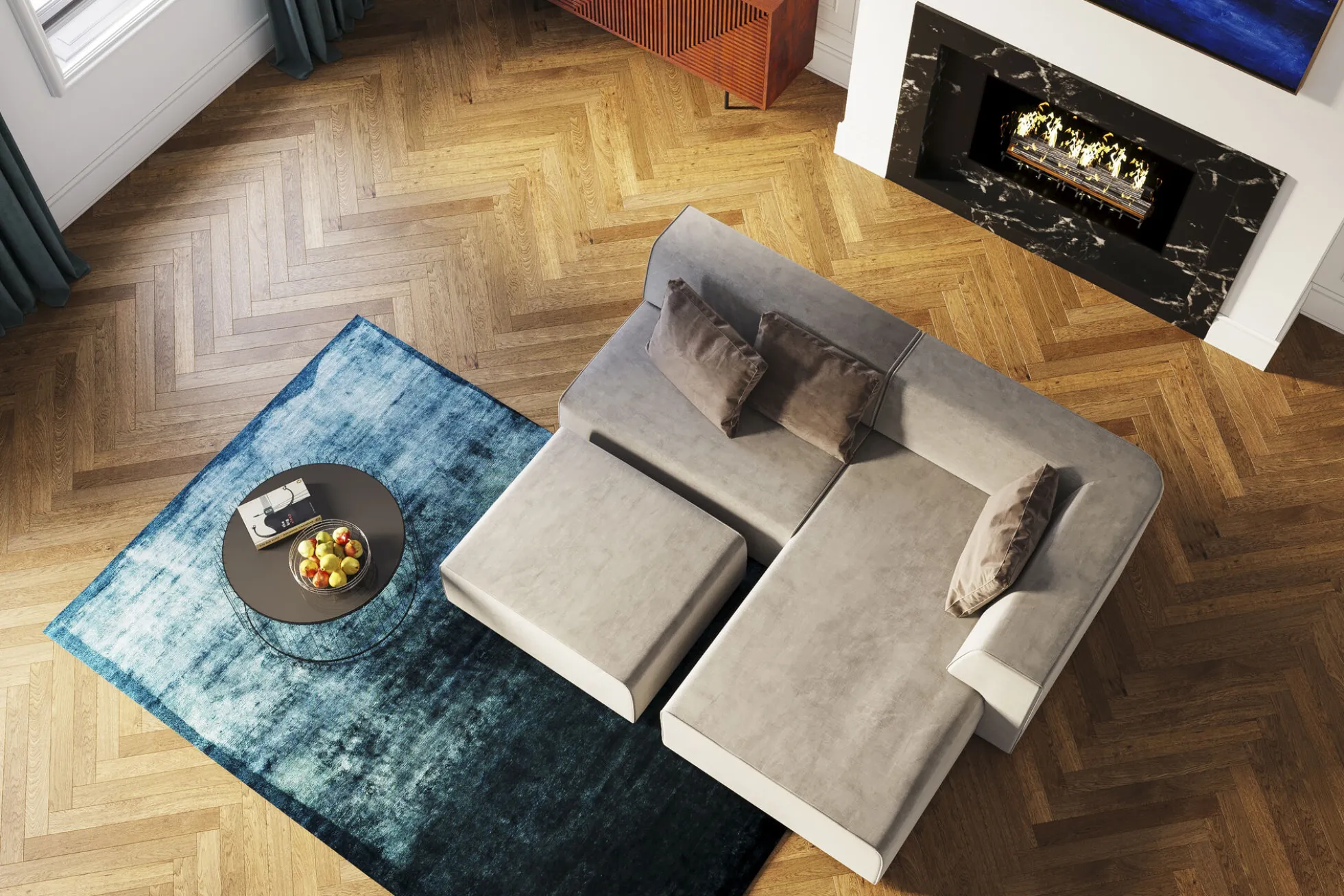 Pufa Infinity 100x68 cm szara