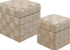 Pufa Weave Beżowy (2/Set)