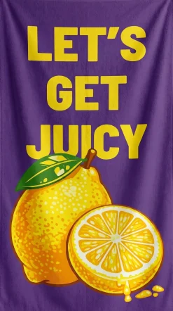Ręcznik plażowy Juicy Lemon liliowy 90x170cm