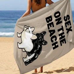 Ręcznik plażowy On The Beach beżowy 90x170cm
