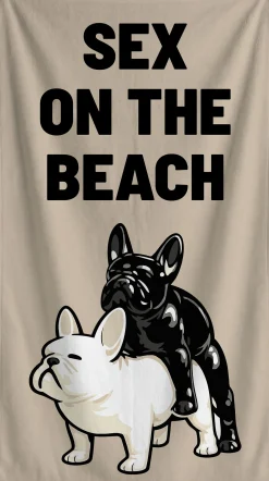 Ręcznik plażowy On The Beach beżowy 90x170cm