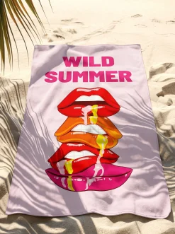 Ręcznik plażowy Wild Summer różowy 90x170cm