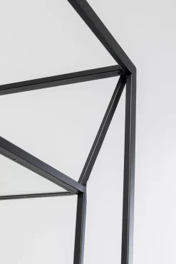 Regał loft stal czarna i szkło transparentne 90x200 cm