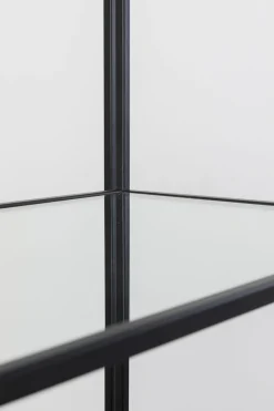 Regał loft stal czarna i szkło transparentne 90x200 cm